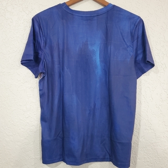 NWT Electrik Unicorn Blue and Orange Lion Face Short Sleeve Blouse Small - Picture 7 of 9